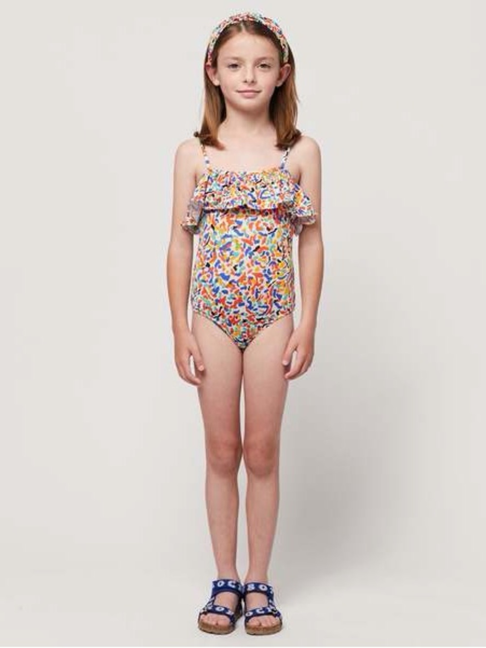 Bobo Choses Girls' Multicolor Ruffle One-Piece Swimsuit
